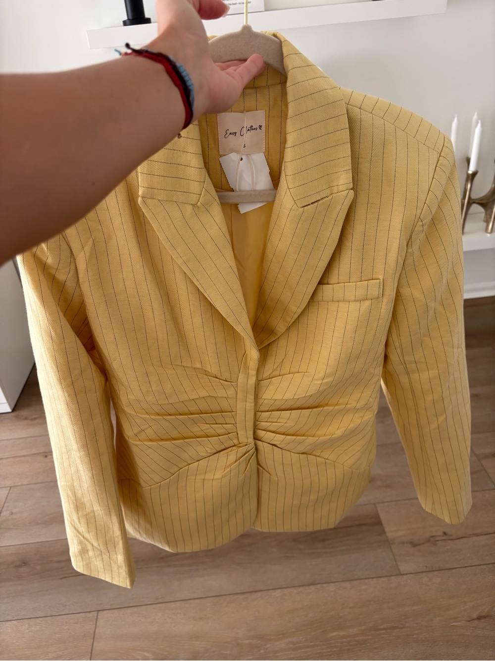 Yellow Pinstripe Women's Blazer